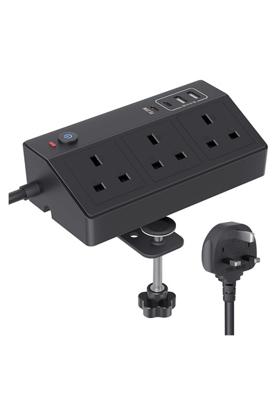 Choice 110-250V UK 3 black Desktop UK Outlet Power Strip with switch, Desk US...