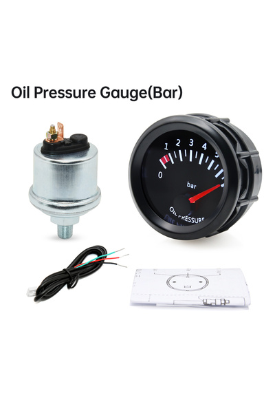 Choice9 Oil Pressure bar 52mm Water Temp/Oil Temp/Voltmeter/Oil Press BAR PSI...