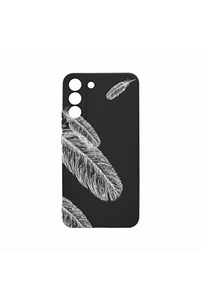 bestcase Силиконов калъф, съвместим със Samsung Galaxy S21, Feathers BW, Усто...