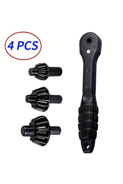 Choice 4Pcs 1 Set of 4-Piece Dual-Purpose Wrenches with Iron Drill Chuck, Upg...