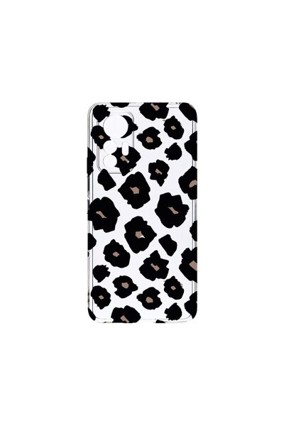 bestcase Прозрачен силиконов калъф 2ММ, съвместим с Xiaomi 13 Lite, с леопард...