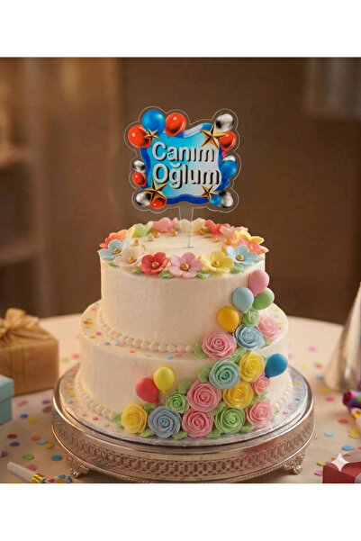 BEST PARTİ Dear Son Written Birthday Cake Top Plexiglass Lettering