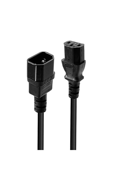LİNDY Cablu prelungitor de alimentare de 0,5m, C14 la C13, fără plumb, negru
