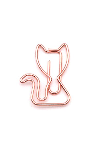 Choice1 rose gold 10 pcs Creative pink cat Shaped Creative File Clamp Paper C...