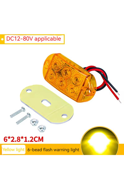 choice2 2PCS yellow light 3W Ultra-thin Waterproof 6LEDs Truck LED Flashing W...