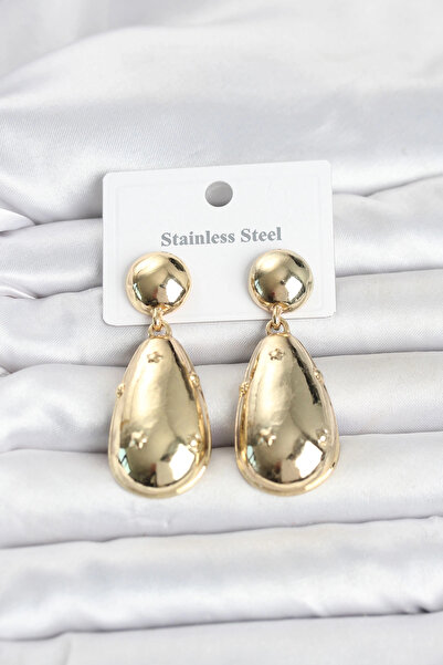 Clariss 316L الصلب لون الذهب قطرة نموذج أقراط نسائية