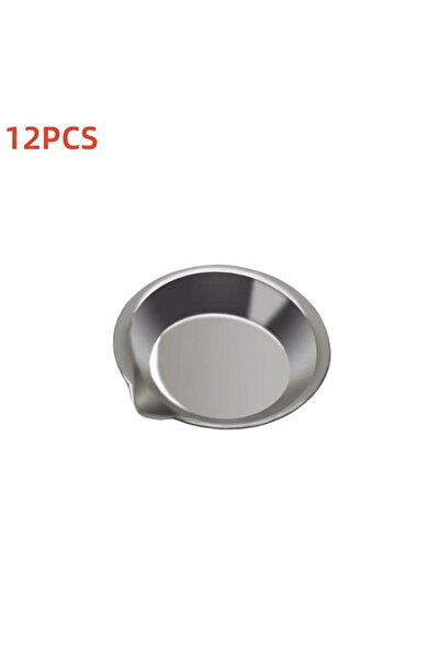 Choice B 12pcs Pour Mouth Palette Stainless Steel Small Round Paint Tray Arti...