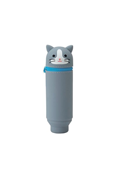 Choice5 Blue Cat 1pc Cute Foldable Pencil Case Animal Shape Dirt Resistant Pe...