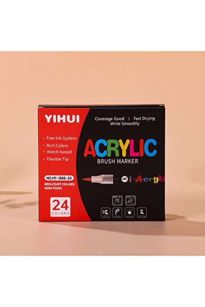choice2 24 Acrylic Paint Marker Pens 12-60Colors, Brush Tip & Smart Ink Contr...