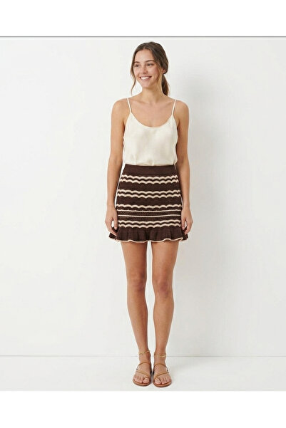 My Blog Coffee-Ecru Knitwear Skirt - 98081