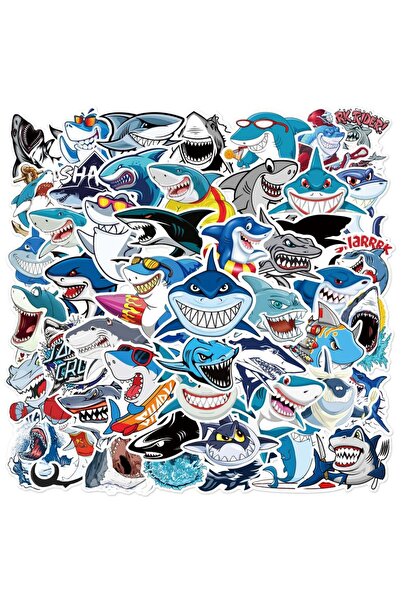 Choice 50 sheets Cartoon Shark Graffiti Sticker For Suitcase Skateboard Helme...
