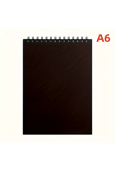 Choice دفتر رسم أسود متقدم A6 - غلاف حلزوني، صفحات ورقية سميكة مناسبة للرسم