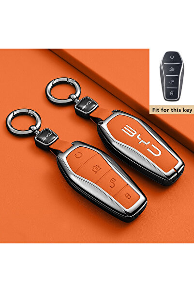 Choice3 حافظة مفتاح سيارة جديدة لـ BYD Song Style 2-Orange-1PC، متوافقة مع BY...