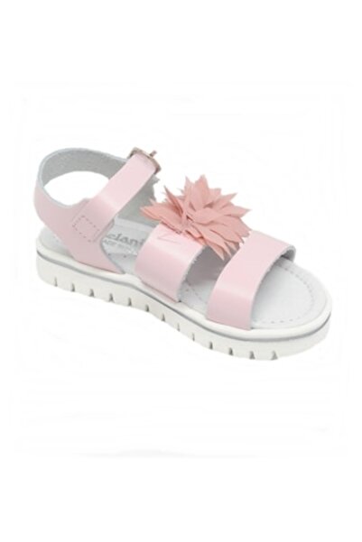 Melania - leather sandals with textile fringes, pink, size 25