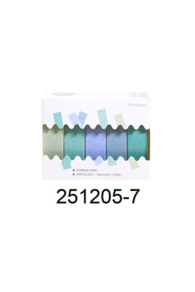 choice2 251205-7 5 Rolls Colorful Slim Washi Tape Set 10mm(0.4 Inch) Wide 2m(...