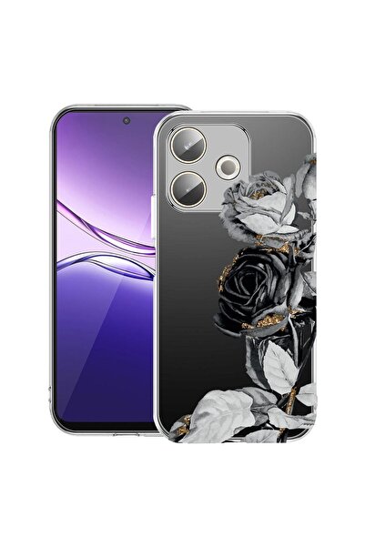 bestcase ¬Æ Husa Clear Silicon pentru OPPO A5 Pro 5G, Black Rose, 2042415 T 990