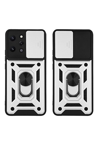 Sonique Θήκη Ring Armor CamPro για Xiaomi Redmi 12 4G / Redmi 12 5G Ασημί