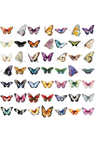 Choice 50PCS 50PCS Transparent Elegant Butterfly Sticker Pack - Waterproof Cl...