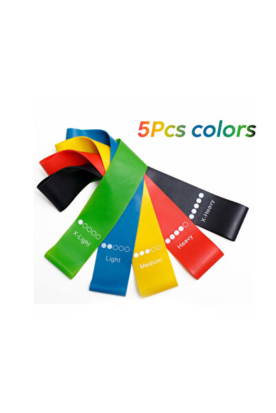 Choice1 5Pcs Colors TPE Resistance Bands Fitness Set Loop Bands Strength Trai...