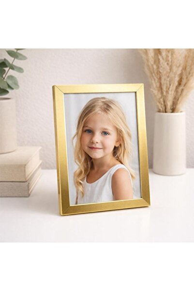 sanalbayim Ahşap Kare Fotoğraf Çerçevesi Altın 15x20