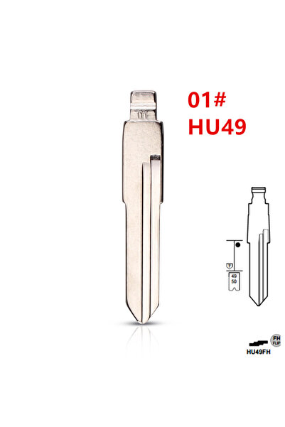 Choice 10pcs Uncut flip Metal key blade 01# HU49 for VW Jetta Santana for KD ...