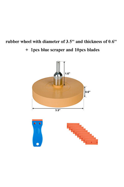 Choice1 88mm with Scraper 3.5/4 inch Eraser Wheel Decal Remover with Razor Bl...