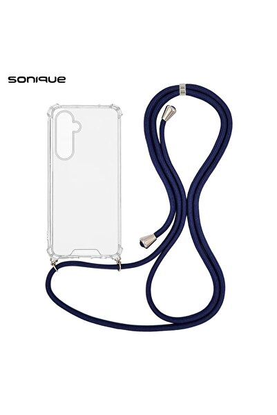 Sonique Θήκη Σιλικόνης με Κορδόνι Armor Clear Samsung Galaxy S25 Plus Μπλε Σκ...