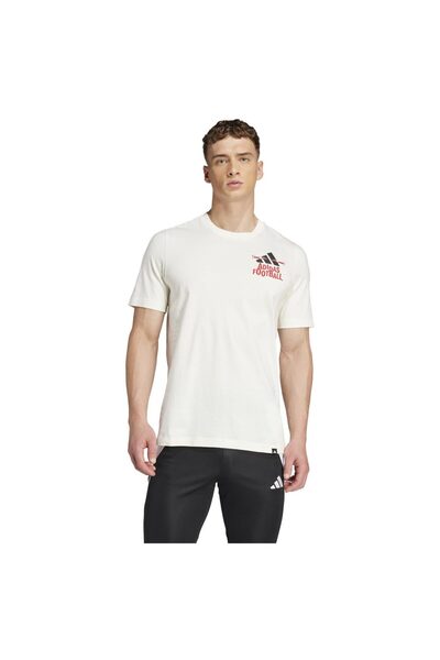 adidas Tricou bărbătesc cu mânecă scurtă, cu imprimeu fotbalistic, mărimea M