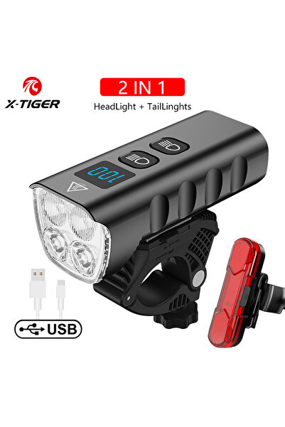Choice1 مصباح أمامي للدراجة QD-1301T X-TIGER قابل لإعادة الشحن بسعة 6400 مللي...