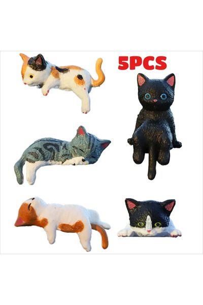 Choice black-5PCS G5505A 5 pieces of mini cartoon cat car decorations, cute c...
