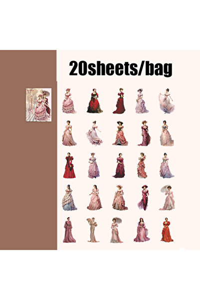 Choice1 S29035-1 ماركة Mr Paper، 20 قطعة من ملصقات الشخصيات بأسلوب عتيق للدفا...