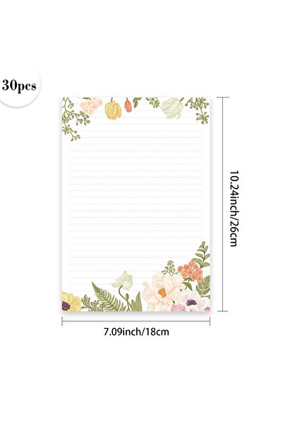 Choice Mixed Color 30 sheets, B5 Vintage Floral writing paper, lined, no glue...