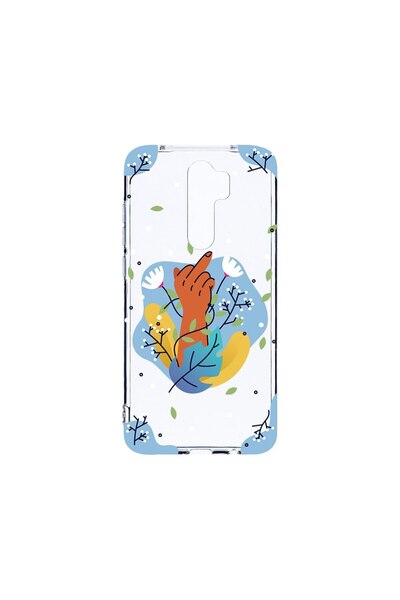 bestcase Прозрачен силиконов калъф 2ММ, Съвместим с Xiaomi Redmi 9, Flowers F...