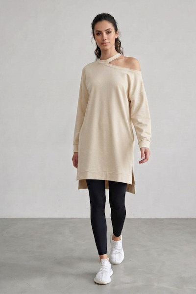 QBZ Omzu Slit Long Tunic