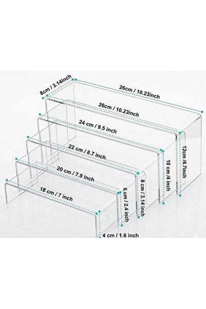 AKRILION Set premium de 5 suporturi acrilice - Suport de expoziție din plexig...