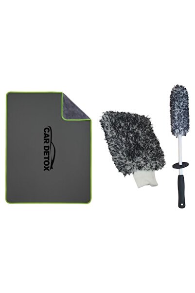 Car Detox kit de curățare auto, prosop din microfibră 70x90cm, mănușă din mic...