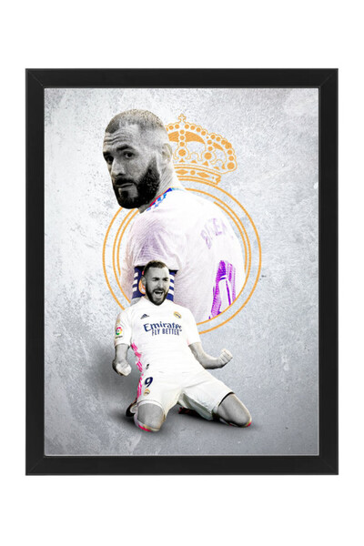 Boomah Accessories ملصق كريم بنزيما لريال مدريد مع إطار
