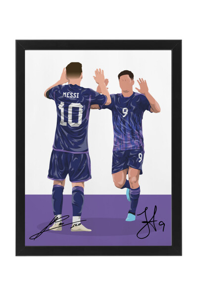 Boomah Accessories Messi and Julian Alvarez Argentina Autographed Poster with...