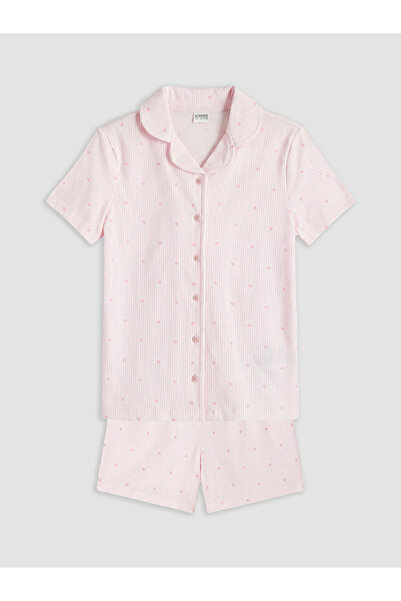LC Waikiki Esvab • Modern & Distinctive Shirt Roba Collar Girls' Shorts Pajam...