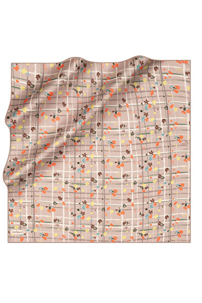 Cacharel Light Brown 90X90 Silk Twill Scarf