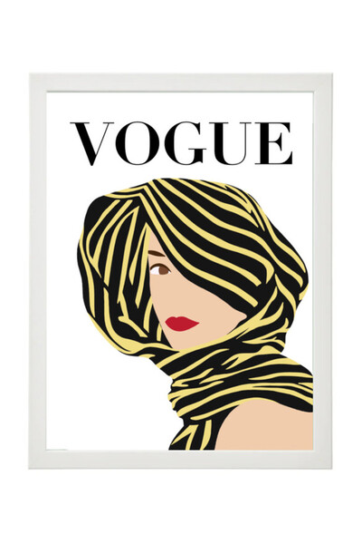 Boomah Accessories Vogue Fashion Girl Design Abstract Wall Art Poster with Fr...