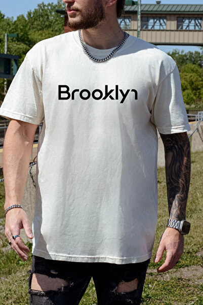Auryne Jewelry Unisex Brooklyn Printed T-Shirt 100% Organic Cotton Crew Neck ...