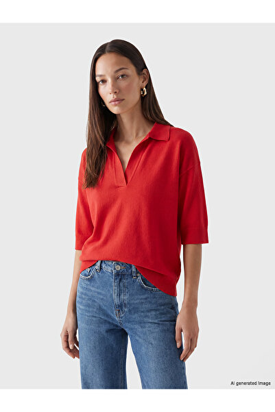 LC Waikiki Nevavm Polo Collar Oversize Women's Knitwear Sweater