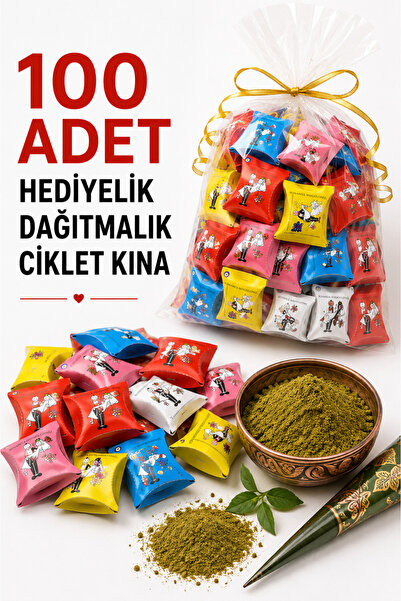 Organizasyon Pazarı 100 Adet Kutulu Hediyelik Kına Dağıtmalık Nişan , Düğün ,...