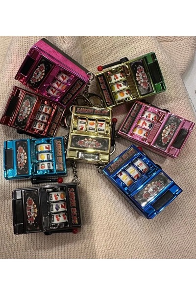 Xui Slot Machine / Fruit Machine Keychain / Try Your Luck Blue Color