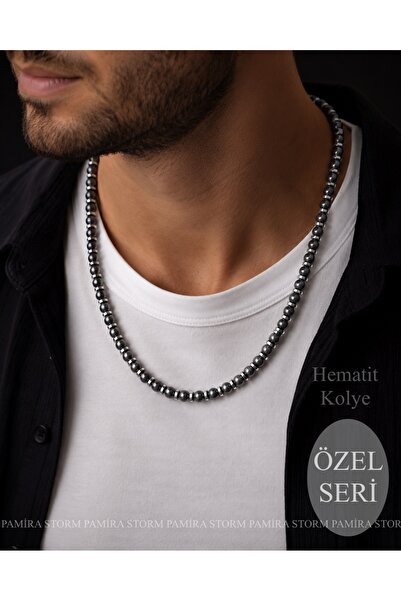 PREMİUM QUALITY HEMATITE NECKLACE NATURAL STONE MEN 'S NECKLACE HEMATITE MEN 'S NECKLACE