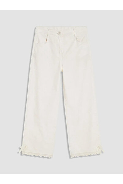 LC Waikiki Ecru Standard Fit Girls' Trousers