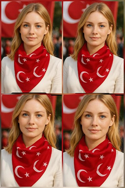 İSTANBULSTYLEMODA 4 bucăți eșarfe din țesătură de bumbac cu tematică steagul ...
