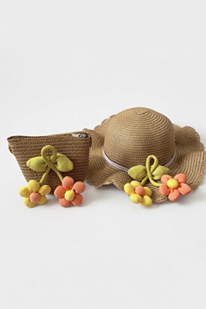 Mollycrush Gift for Girls Brown Straw Hat and Bag Set - Bohemian Style Floral...