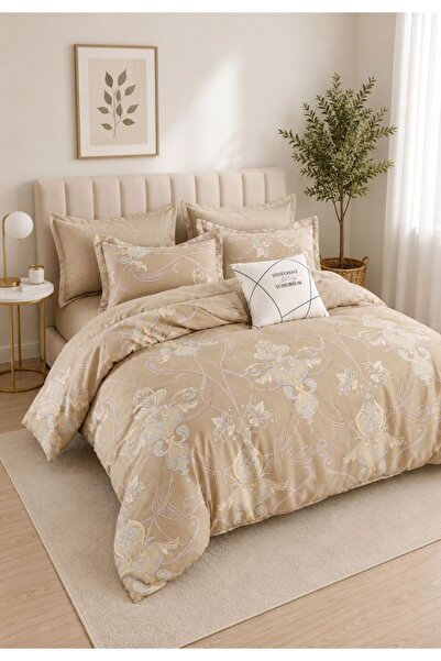 ELEGANZA Finet Duvet Cover Set with Stretchy 6 pieces – royal beige model